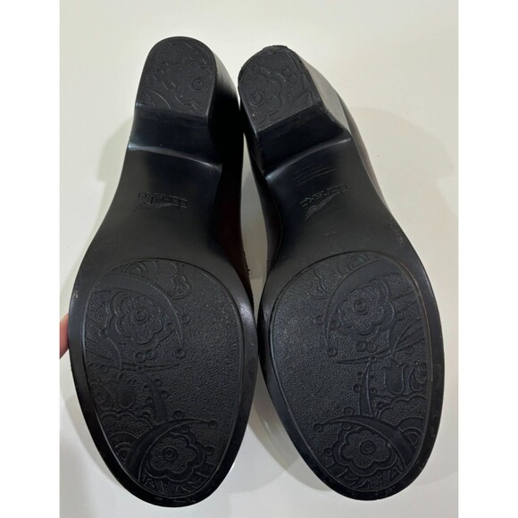Dansko Womens Beth Brown Leather Size 41 Stacked Block Heel Loafers US 10 Pumps - Picture 10 of 13